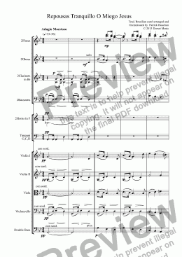 page one of Repousas Tranquillo O Miego Jesus for Orchestra
