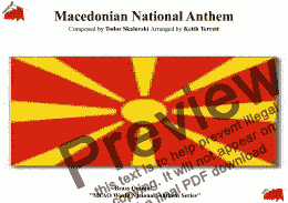 page one of North Macedonian National Anthem for Brass Quintet (MFAO World National Anthem Series)