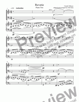 page one of Reverie - piano trio (v,c,p)