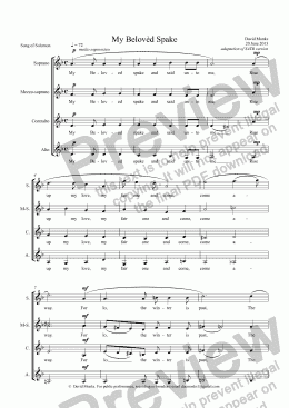 page one of My Belovèd Spake SSAA
