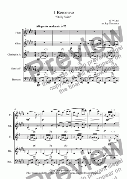 page one of Faure: Dolly Suite: 1. Berceuse 