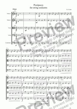 page one of PIZZIPEEZY - for string orchestra