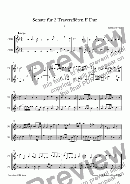 page one of Sonate für 2 Traversflöten F dur