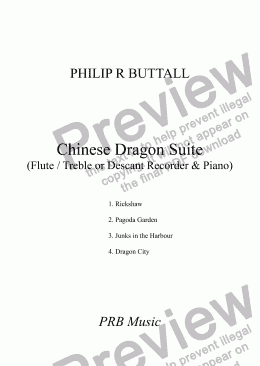page one of Chinese Dragon Suite (Flute / Recorder & Piano)