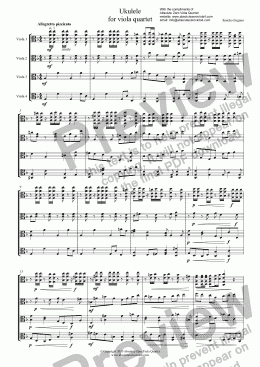 page one of UKULELE - for viola quartet