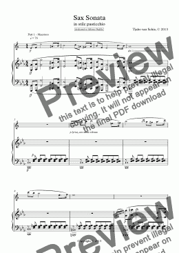 page one of Sax Sonata