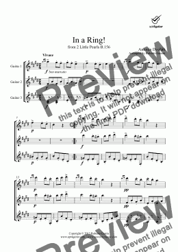 page one of In a Ring! for guitar trio