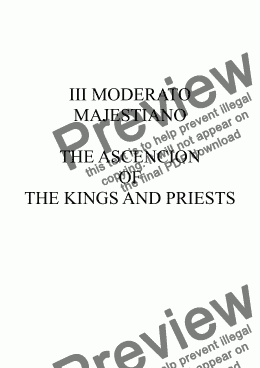 page one of SYMPHONY NO 1 III MODERATO MAJESTIANO THE ASCENCION OF THE KINGS AND PRIEST