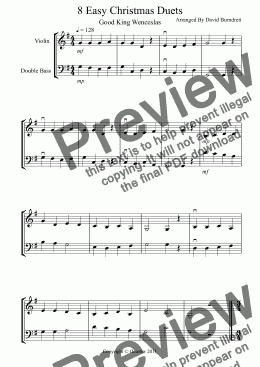 page one of 8 Easy Christmas Duets for Violin And Double Bass