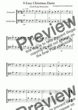 page one of 8 Easy Christmas Duets for Cello And Double Bass