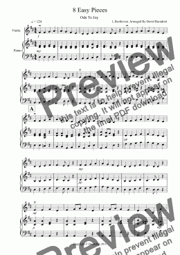 page one of 8 Easy Pieces for Violin And Piano 