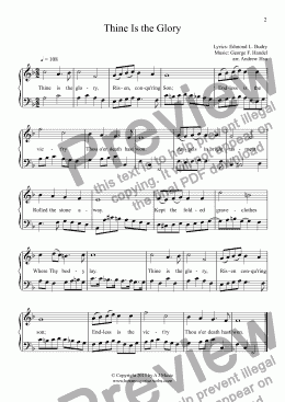 page one of Thine Is the Glory - Easy Piano 19B
