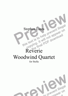 page one of Reverie - Woodwind Quartet