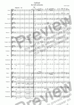 page one of GALLIARD - for full orchestra