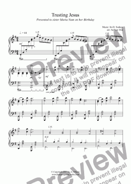 page one of Trusting Jesus - Solo Piano
