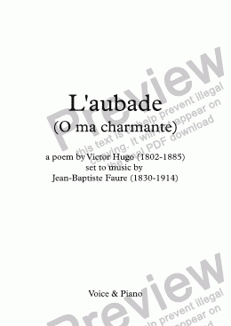 page one of L’aube naît (L'aubade -O ma charmante)(J-B Faure /Victor Hugo)