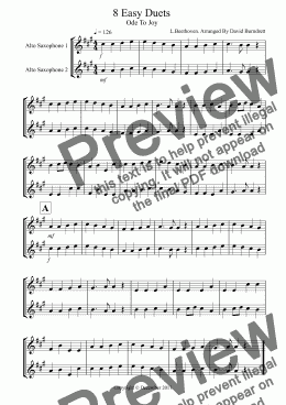 page one of 8 Easy Duets for Alto Saxophone