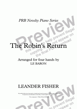 page one of PRB Novelty Piano Series: The Robin’s Return [Four Hands]