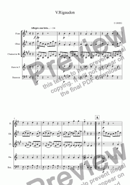 page one of Holberg Suite:V.Rigaudon 