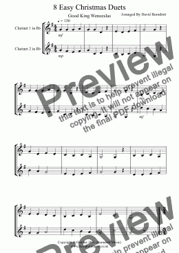 page one of 8 Easy Christmas Duets for Clarinet