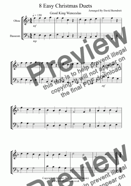 page one of 8 Easy Christmas Duets for Flute And Bassoon