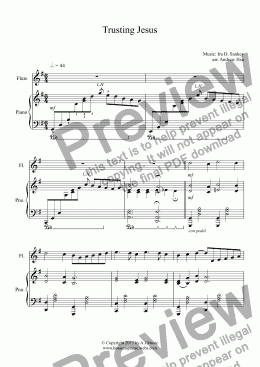 page one of Trusting Jesus - Flute