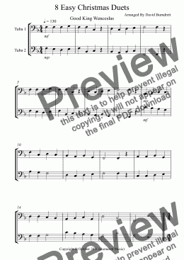 page one of 8 Easy Christmas Duets for Tuba