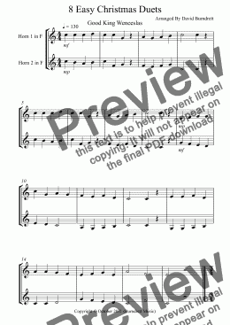 page one of 8 Easy Christmas Duets for French Horn
