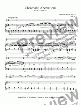 page one of Chromatic Aberrations for Oboe and Piano