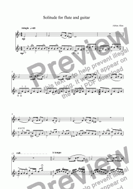 page one of Solitude for flute and guitar