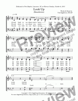 page one of Look Up (Benediction Hymn)