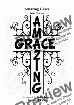 page one of Amazing Grace for Bassoon & Piano
