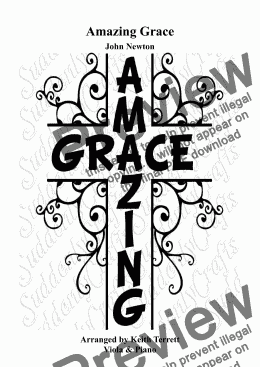 page one of Amazing Grace for Viola & Piano