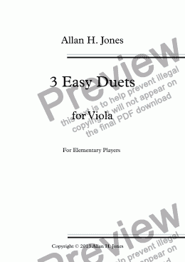 page one of 3 Easy Duets for Viola