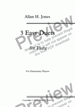 page one of 3 Easy Duets for Flute