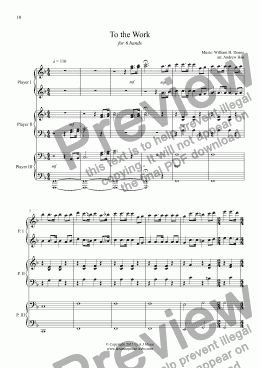 page one of To the Work - Piano Six Hands