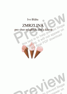page one of ZMRZLINA (Ice Cream) pro sbor mladších dětí a klavír (Czech words)