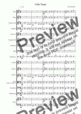 page one of Little Tango for Beginning School Orchestra