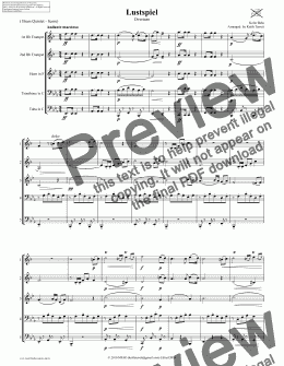 page one of Lustspiel for Brass Quintet