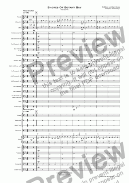 page one of Shores Of Botany Bay - Orchestra