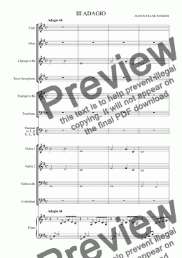 page one of Symphony no. 3 III ADAGIO