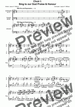 page one of Choir I:  Sing to our God Praise & Honour