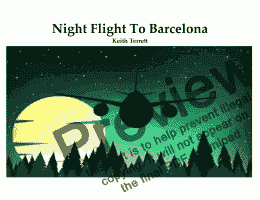 page one of Night Flight to Barcelona for Trombone Quartet