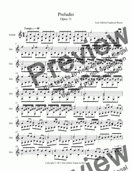 page one of Preludio Opus 11