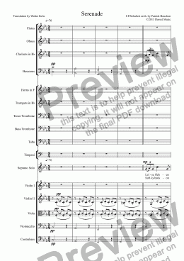 page one of Schubert - Serenade for soprano and orchestra