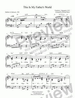 page one of This Is My Father’s World - Hymn Piano Solo