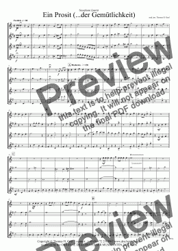 page one of Ein Prosit (...der Gemütlichkeit) Sax Quartet