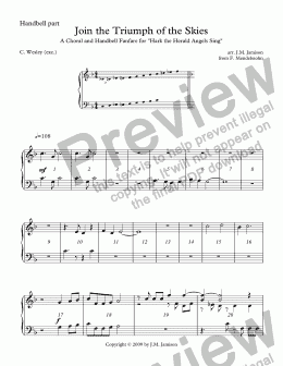 page one of Join the Triumph of the Skies (A Choral and Handbell Fanfare for "Hark! The Herald Angels Sing") (handbell part)