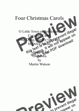 page one of Four Christmas Carols for Orchestra