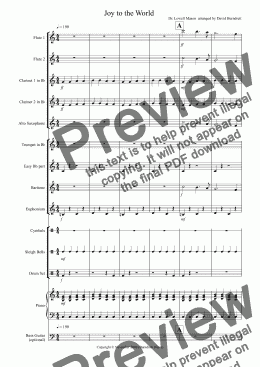 page one of Joy to the World (Rock Style!) for School Wind Band